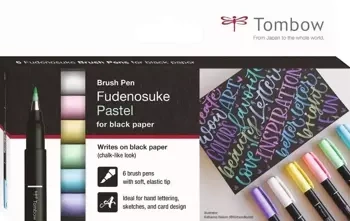 Flamastry pędzelkowe Fudenosuke pastel.. 6 kolorów - Tombow