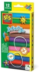 Plastelina 12 kolorów 180g - SES