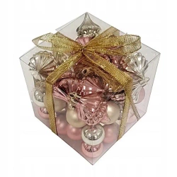 Bombki na choinkę nietłukące 50szt złote, różowe - Rembowskiego 9