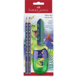 Zestaw Dinozaur 2 ołówki Jumbo+temperówka+gumka - Faber Castell