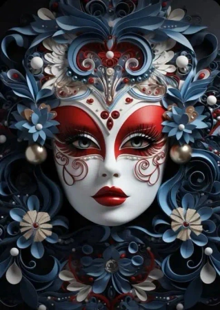 Diamentowa Mozaika Kobieta twarz maska karnawałowa NO-2003062 - Norimpex