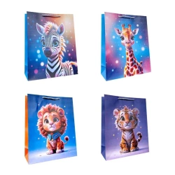 Torebka prezentowa dziecięca S Zwierzęta ZOO mix - Ju-Piter