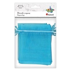 Woreczki z organzy turkusowe 9x12cm 6szt - Titanum