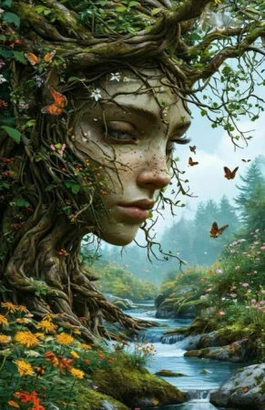 Diamentowa Mozaika Kobieta Nimfa w drzewie NO-2003084 - Norimpex