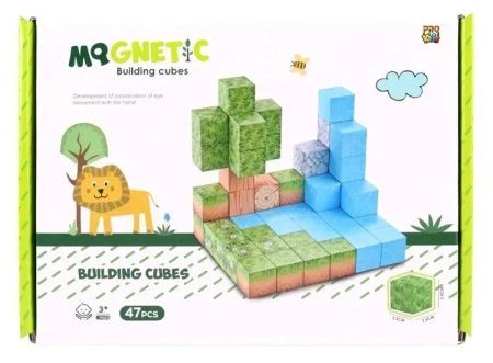 Klocki magnetyczne własny świat 47el - Pro Kids