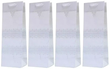 Torebka Lux 12x36x10cm brokat biała ROZETTE