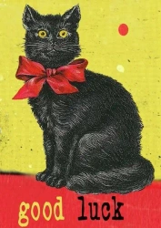 Karnet B6 z kopertą Czarny kot Good Luck - Madame Treacle
