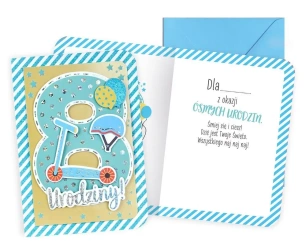 Karnet B6 Urodziny 8 chłopiec - Kukartka