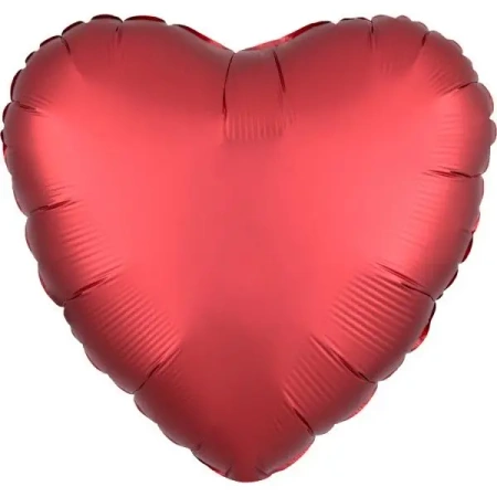Balon foliowy Silk Lustre Dark czerwony serce 43cm - Amscan