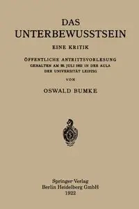 Das Unterbewusstsein - Bumke Oswald