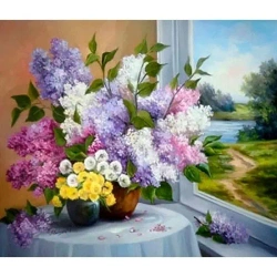 Mozaika diamentowa 5D - Kwiaty 40x30cm - Titanum