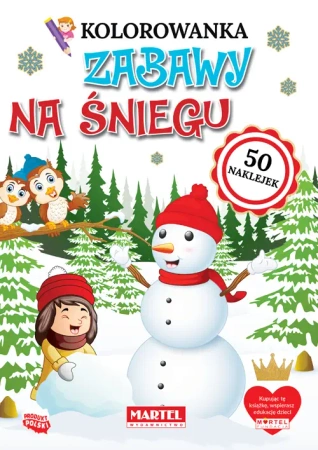 Zabawy na śniegu. Kolorowanka z naklejkami - Katarzyna Ratajszczak