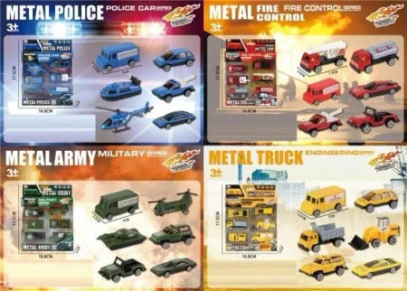 Pojazdy metalowe 6szt MIX - Merkpol