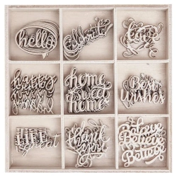 Kształty z drewna słowa 45szt - Dalprint dpCraft