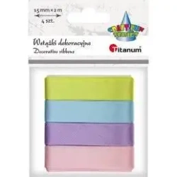 Wstążki satynowe 15mm/2m 6 kolorów - Titanum