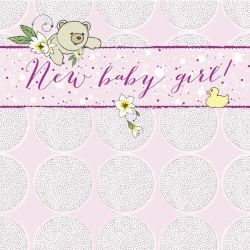 Karnet Swarovski kwadrat CL0219 Narodziny miś - Clear Creations