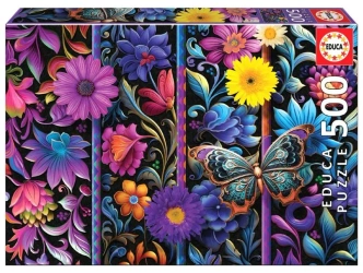 Puzzle 500 Kwiaty i motyl G3 - Educa