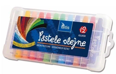 Pastele olejne heksagonalne 12 kolorów KT020-AB - Tetis