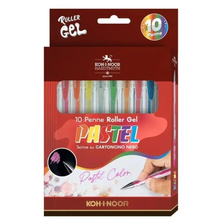 Długopisy żelowe pastel 10 kolorów - Koh-I-Noor