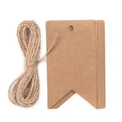 Zawieszki kraft ze sznurkiem baner 12szt - Dalprint dpCraft