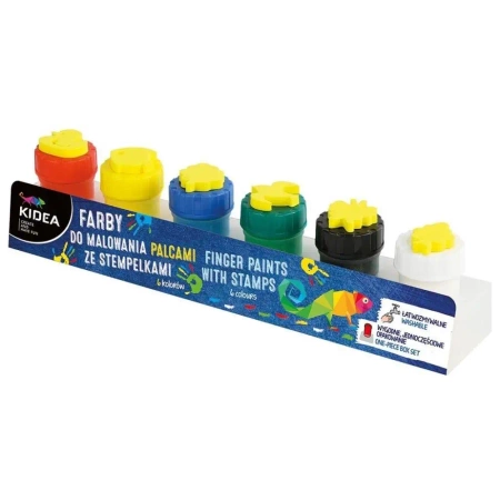 Farby do malowania palcami ze stemplami 6szt KIDEA - DERFORM