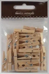 Klamerki drewniane naturalne 30mm 25szt - Galeria Hobby