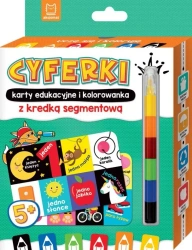 CYFERKI karty edukacyjne i kolorowanka z kredką segmentową. Uczę się i koloruję 5+ - Agnieszka Bator
