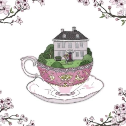 Karnet Swarovski kwadrat CL2405 Dom w filiżance - Clear Creations