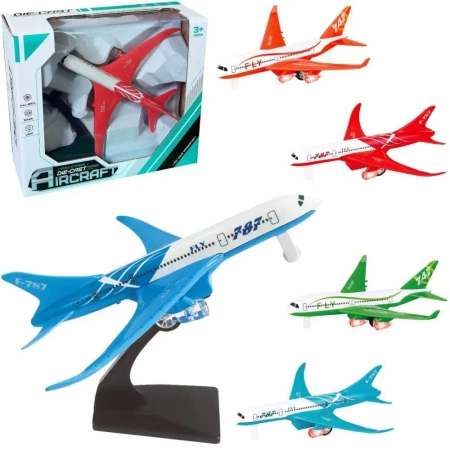 Samolot metalowy pullback, światło i dźwięk - Trifox