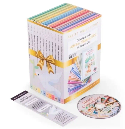 Pakiet 12 książek Szkoła charakteru + CD-MP3 + numerowana zakładka - Janette Oke
