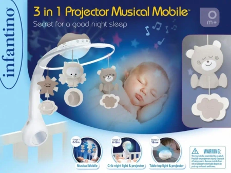 Muzyczna karuzelka 3w1 Infantino beżowa - B-kids