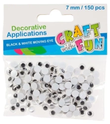 Ozdoba dekoracyjna oczy 7mm 150el - Craft with Fun