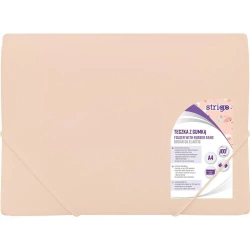 Teczka z gumką A4 PP pastel morelowa STRIGO