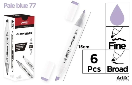 Marker Chromax z 2 końcówk. pale blue 77 (6szt) - Artix