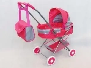 Wózek gondola różowo-szary - Madej