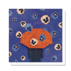 Kartka okolicznościowa. Bratki parasol - praca zbiorowa