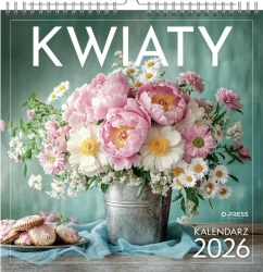 Kalendarz 2026 Wieloplanszowy Kwadrat Kwiaty - O-press