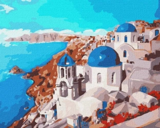 Malowanie po numerach - Krajobraz Santorini 40x50 - Ideyka