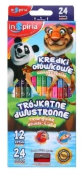 Kredki trójkątne dwustronne 12=24 kolory - InSpiria