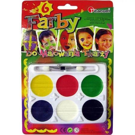 Farby do malowania twarzy 6 kolorów - Titanum
