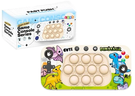 Konsola zręcznościowa Pop It 4 tryby gry Dinozaury - Leantoys