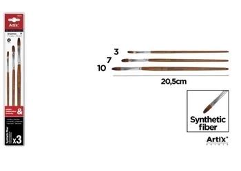 Profesjonale pędzle malarskie 3szt - Artix