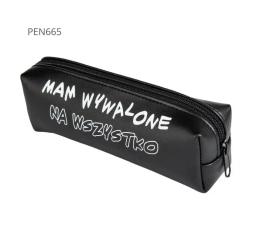 Piórnik jednokomorowy czarny - Mam wywalone na ... - Pajacyk