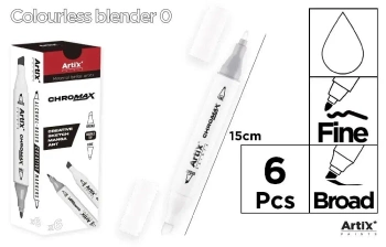 Marker Chromax z 2 końcówk. colourless 0 (6szt) - Artix