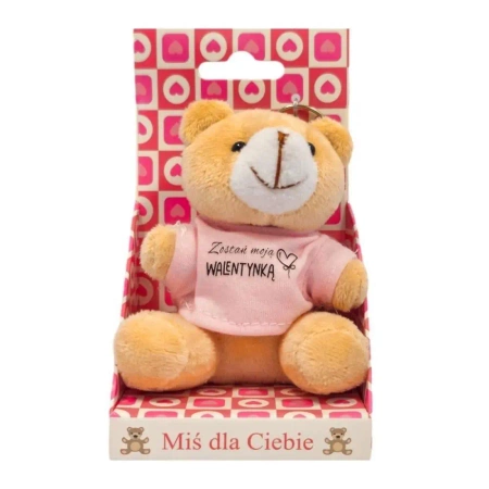 Brelok miś z koszulką. Zostań moją walentynką - MCD