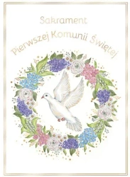Karnet B6 Komunia. Gołąb majowy - Henry