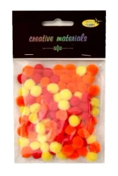 Pomopny akrylowe żółto-pomar-czerwona 10mm 100szt - Galeria Hobby