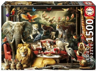 Puzzle 1500 Zwierzęta w salonie - Educa