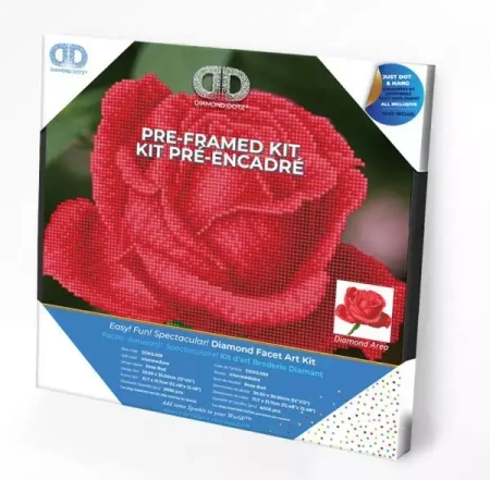Haft diamentowy Diamond Dotz Czerwona róża DDK5038
