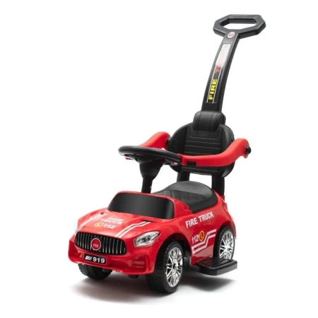 Jeździk z dźwiękiem i rączką Straż Pożarna czerw - Baby Mix